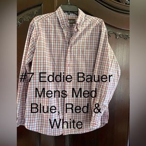 Eddie Bauer Mens Button Down Shirt, Medium